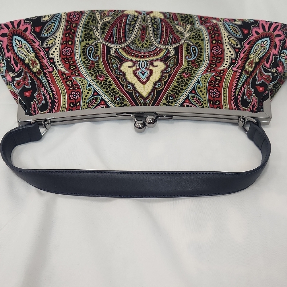 Talbots Vibrant Paisley Clutch with Black Strap - Picture 5 of 11